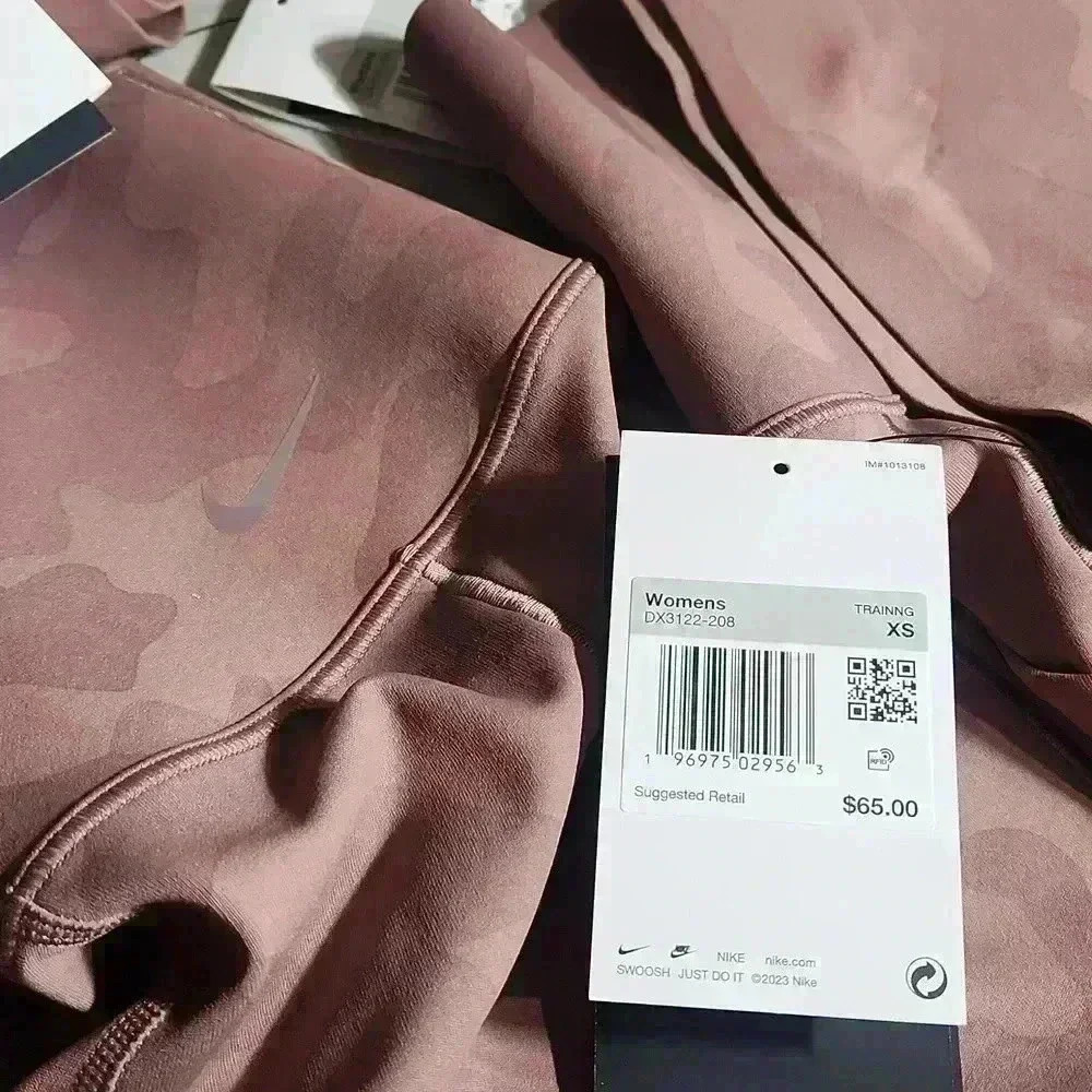 NIKE DRI-FIT Mauve camo infinasmooth medium supporting high rise 8 "length